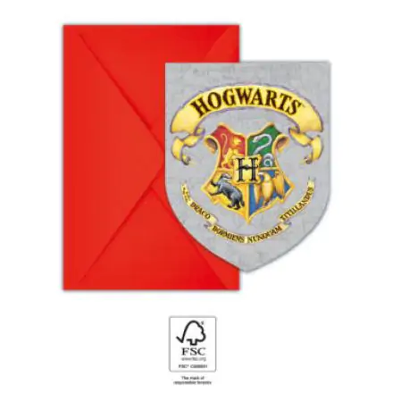 Harry Potter Hogwarts Houses Party Invitation 6 sztuk FSC zdjęcie produktu