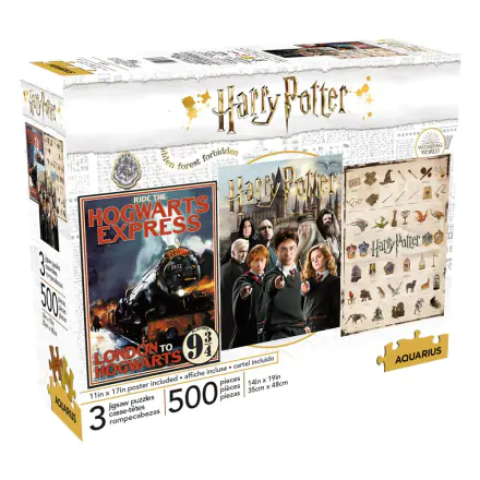 Harry Potter Jigsaw Puzzle Movie Poster 3-Pack (500 elementów) termékfotója