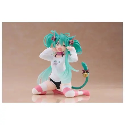 Hatsune Miku Statuetka z PVC Figurka na biurko Hatsune Miku w koszulce z kocimi uszami Wersja 13 cm zdjęcie produktu