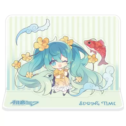 Hatsune Miku Akrylowa Figurka Standee Hatsune Miku Spring Time Chibi Miku z Koi 11 cm zdjęcie produktu