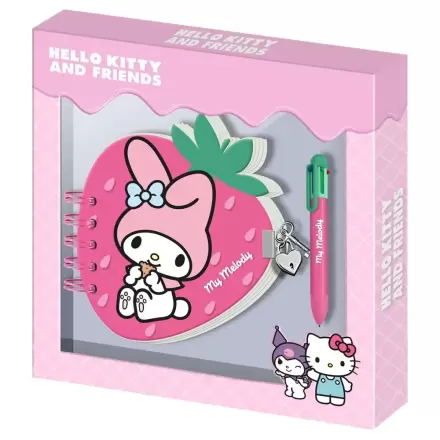 Hello Kitty and Friends My Melody Strawberry Dziennik i długopis zdjęcie produktu