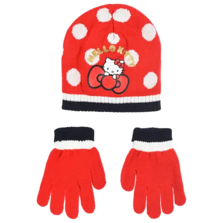Hello Kitty Cute Dots Red dziecięca czapka i rękawiczki zestaw 52 cm zdjęcie produktu