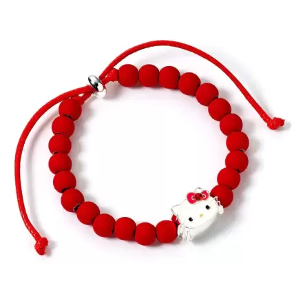Hello Kitty Bransoletka czerwone koraliki z zawieszką Hello Kitty 21 cm zdjęcie produktu