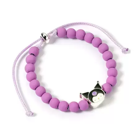 Hello Kitty Bransoletka fioletowe koraliki z zawieszką Kuromi 21 cm zdjęcie produktu