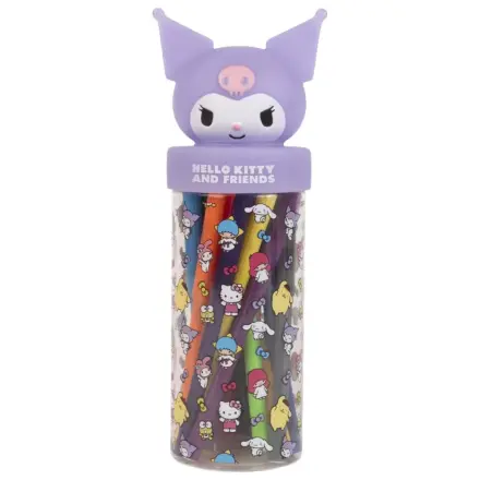 Hello Kitty Kuromi 18-elementowy zestaw flamastrów w stojaku 3D zdjęcie produktu
