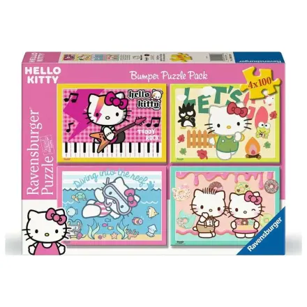 Hello Kitty Puzzle 4-pak Let's Go, Hello Kitty! (4x100 elementów) zdjęcie produktu