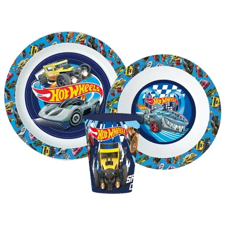 Hot Wheels Blue Fire zestaw naczyń, zestaw mikro plastikowy z kubkiem 260 ml zdjęcie produktu
