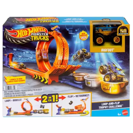 Hot Wheels Monster Trucki Zestaw do Zabawy Wyzwanie o Trofeum z Pętlami i Przewrotami zdjęcie produktu