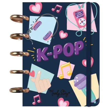 K-Pop Ciemnoniebieski notatnik A6 zdjęcie produktu