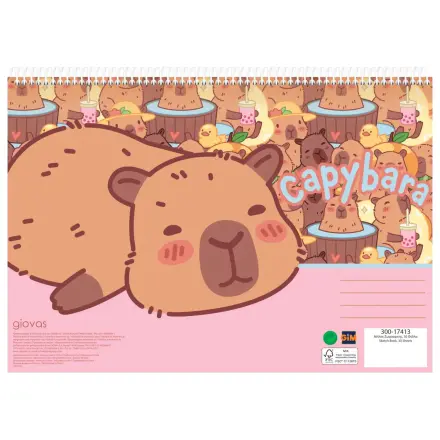 Capybara Happy Life A/4 spiralny szkicownik, 30 arkuszy zdjęcie produktu