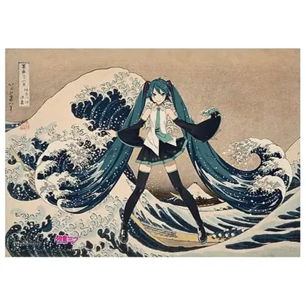Katsushika Hokusai x Hatsune Miku Panel akrylowy Trzydzieści sześć widoków góry Fudżi Wielka Fala u wybrzeży Kanagawy 30 cm zdjęcie produktu