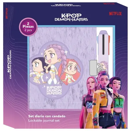 Kpop Demon Hunters Chibi zestaw pamiętników + długopis 4-kolorowy zdjęcie produktu