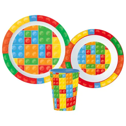 Lego Pattern Bricks Zestaw obiadowy, mikro plastikowy zestaw zdjęcie produktu