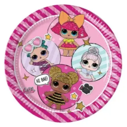 LOL Surprise Glitterati Talerze papierowe, opakowanie 8 sztuk, 23 cm, FSC zdjęcie produktu