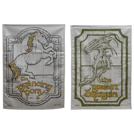 Lord of the Rings Zestaw 2 ściereczek Green Dragon & Prancing Pony 69 cm zdjęcie produktu