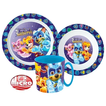 PAW Patrol Mighty Pups zestaw naczyń obiadowych, zestaw mikroplastikowy z kubkiem 350 ml zdjęcie produktu