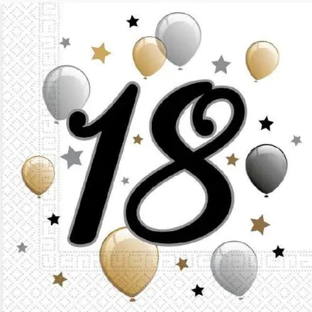 Milestone, Happy Birthday 18 serwetek, 20-pak, 33x33 cm zdjęcie produktu