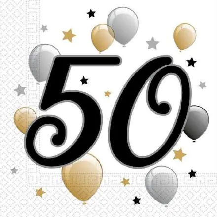 Milestone, Happy Birthday 50 serwetek 20-częściowy 33x33 cm zdjęcie produktu