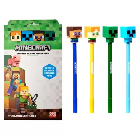 Minecraft zestaw 4 kolorowych wymazywalnych długopisów zdjęcie produktu