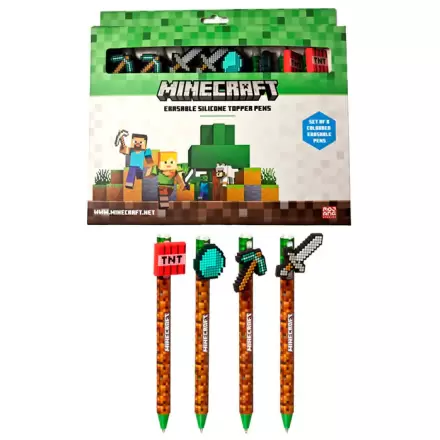 Zestaw 8 kolorowych, wymazywalnych długopisów Minecraft zdjęcie produktu