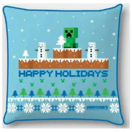 Minecraft Happy Holidays Świąteczna Poszewka na Poduszkę zdjęcie produktu