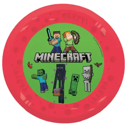 Zestaw 4 talerzyków płaskich Minecraft Party micro premium plastikowych 21 cm zdjęcie produktu