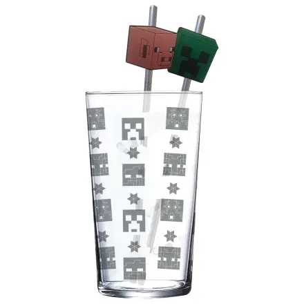 Minecraft szklany tumbler ze słomkami zdjęcie produktu