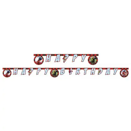 Miraculous Ladybug and Cat Noir Happy Birthday Banner 200 cm zdjęcie produktu