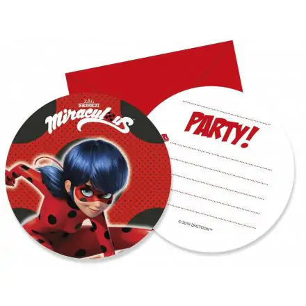 Miraculous Ladybug Zaproszenia 6 szt. zdjęcie produktu