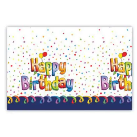 Wielokolorowy obrus Happy Birthday 120*180 cm zdjęcie produktu