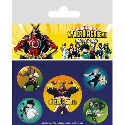 My Hero Academia Pin-Back Buttons 5-Pack Zestaw przypinek z postaciami zdjęcie produktu