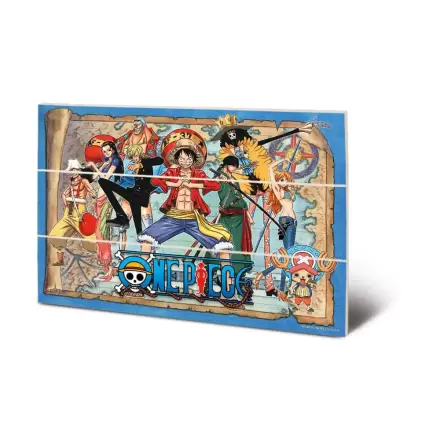 Drewniany obraz na ścianę One Piece Straw Hat Pirates Map 20 x 30 cm zdjęcie produktu