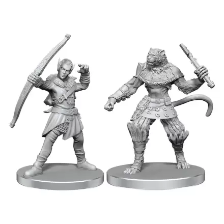 Pathfinder Deep Cuts Niepomalowane Miniaturki Elf Łowca i Catfolk Bandit zdjęcie produktu