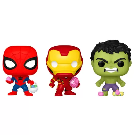 Kieszonkowe figurki Funko POP 3 sztuki Marvel Spiderman Hulk Iron Man termékfotója