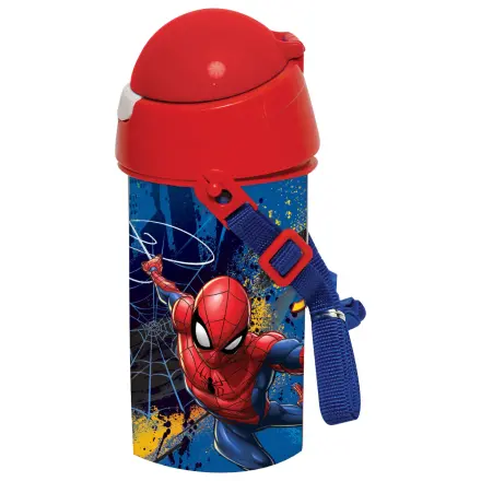 Spider-Man Ciemna Plastikowa Butelka ze Słomką i Smyczą 500 ml zdjęcie produktu