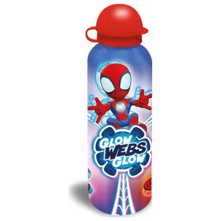 Spider-Man Glow Web aluminiowa butelka do picia z zakrzywioną nakrętką 500 ml zdjęcie produktu