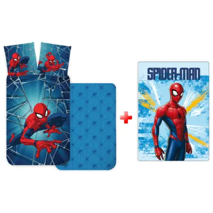 Spider-Man Lekki zestaw Poszewka na kołdrę i polarowy koc dla Dzieci w wieku Przedszkolnym zdjęcie produktu