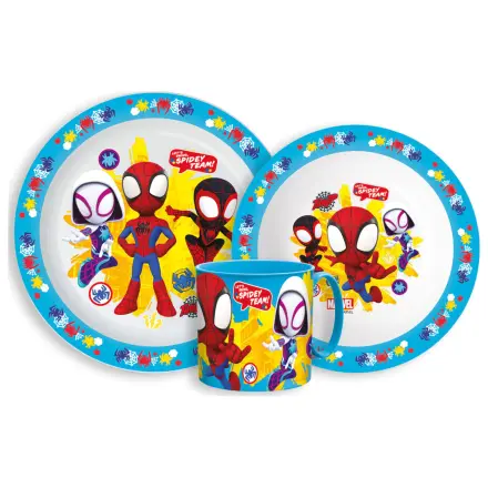 Spider-Man Spidey Team zestaw naczyń obiadowych, zestaw micro plastic z kubkiem zdjęcie produktu