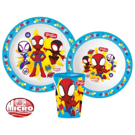 Spider-Man Spidey Team zestaw naczyń obiadowych, zestaw z mikroplastiku, ze szklanką 260 ml zdjęcie produktu