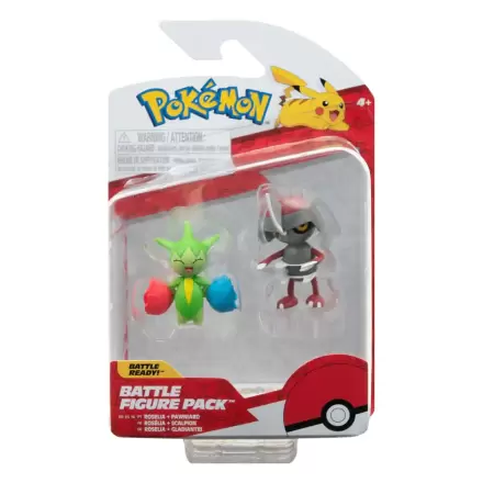 Pokémon Battle Figure Pack Mini Figurki 2-Pack Pawniard, Roselia 5 cm termékfotója