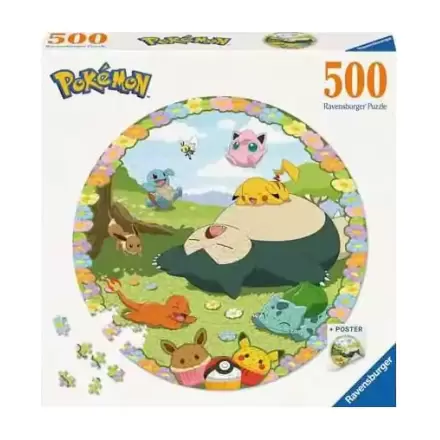 Pokémon Round Jigsaw Puzzle Flowery Pokémon (500 elementów) termékfotója