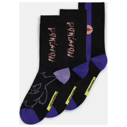 Pokémon Gengar Pack of 3 pary skarpet (39-42) zdjęcie produktu