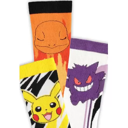 Pokémon Skarpety 3-Pack Pikachu, Charmander, Gengar 39-42 termékfotója