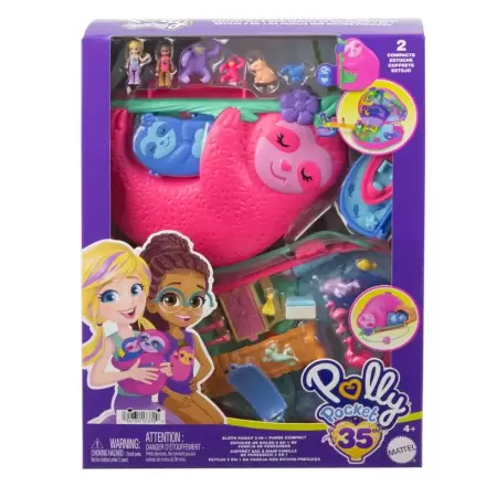 Polly Pocket Family of Sloths 2 w 1 zestaw do zabawy w klatce piersiowej zdjęcie produktu
