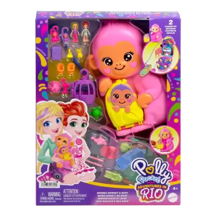 Polly Pocket zestaw do zabawy Mama monkey i torba dla dziecka zdjęcie produktu