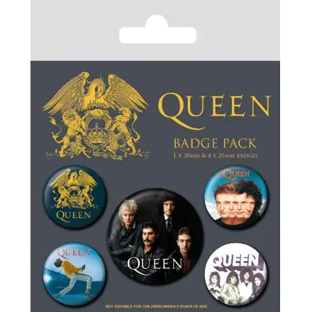 Queen Pin-Back Buttons 5-Pack Classic / Przypinki 5-pak Classic termékfotója