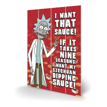 Drewniany Obraz na Ścianę Rick and Morty Szechuan Sauce 40 x 59 cm zdjęcie produktu