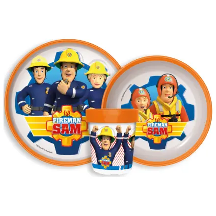 Fireman Sam Rescue Mission Zestaw antypoślizgowych naczyń obiadowych, zestaw z mikro plastiku zdjęcie produktu