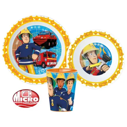 Fireman Sam Rescue Mission zestaw obiadowy, zestaw z mikro tworzywa sztucznego, ze szklanką 260 ml zdjęcie produktu