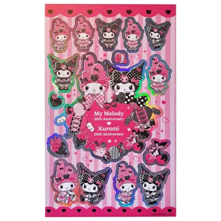 Sanrio Pink Black Party Series Zestaw naklejek Kuromi & My Melody zdjęcie produktu